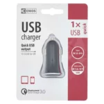 EMOS nabíjačka USB QuickCharge3.0, 3A (18W), 1x USB, do auta